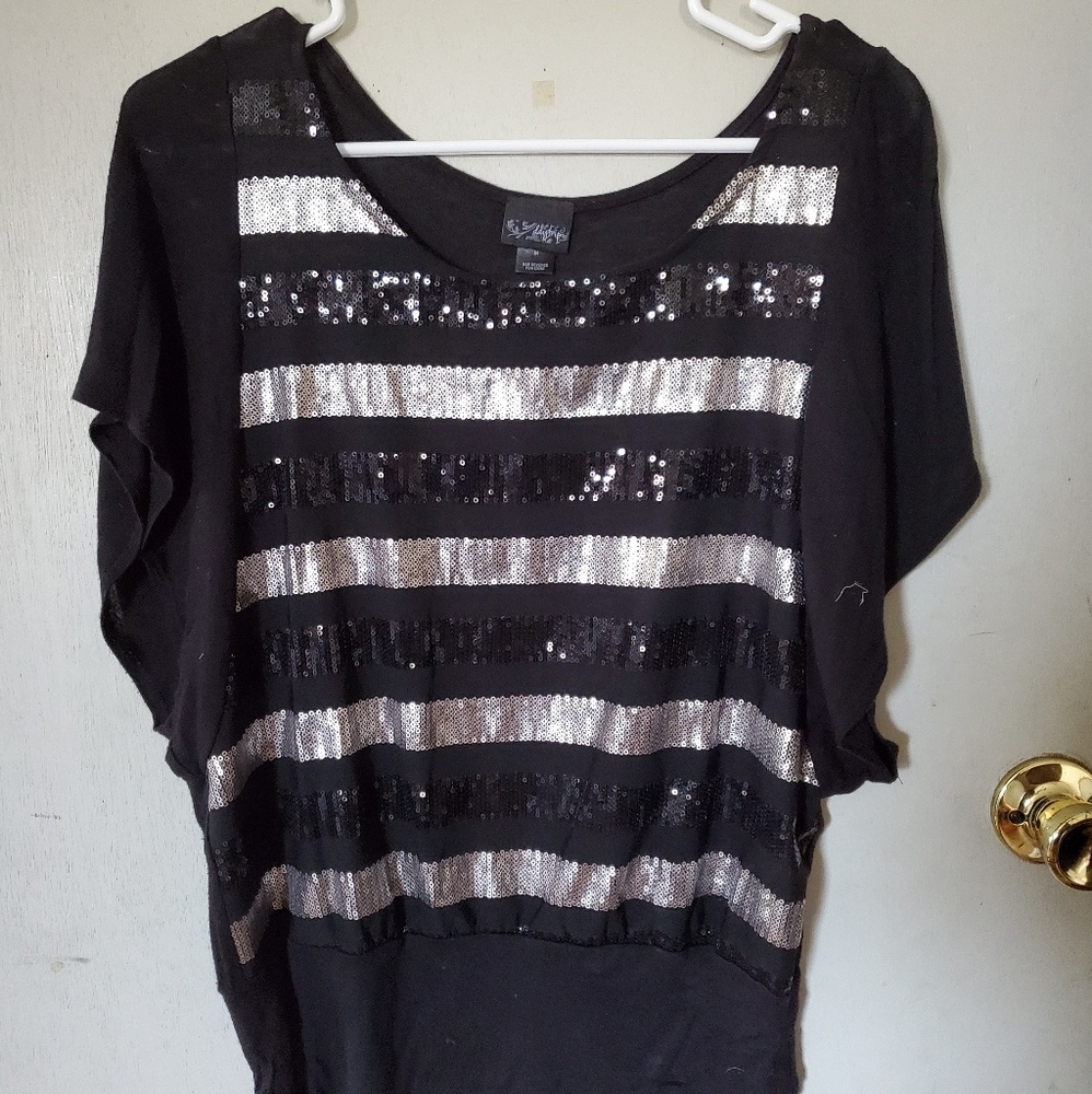 Black sequin shirt